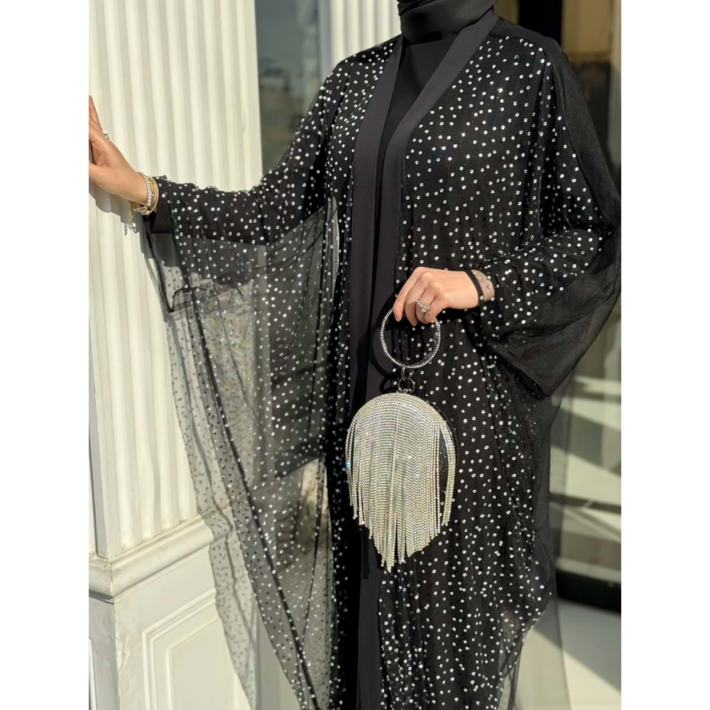 DOLORES TÜL ABAYA SİYAH