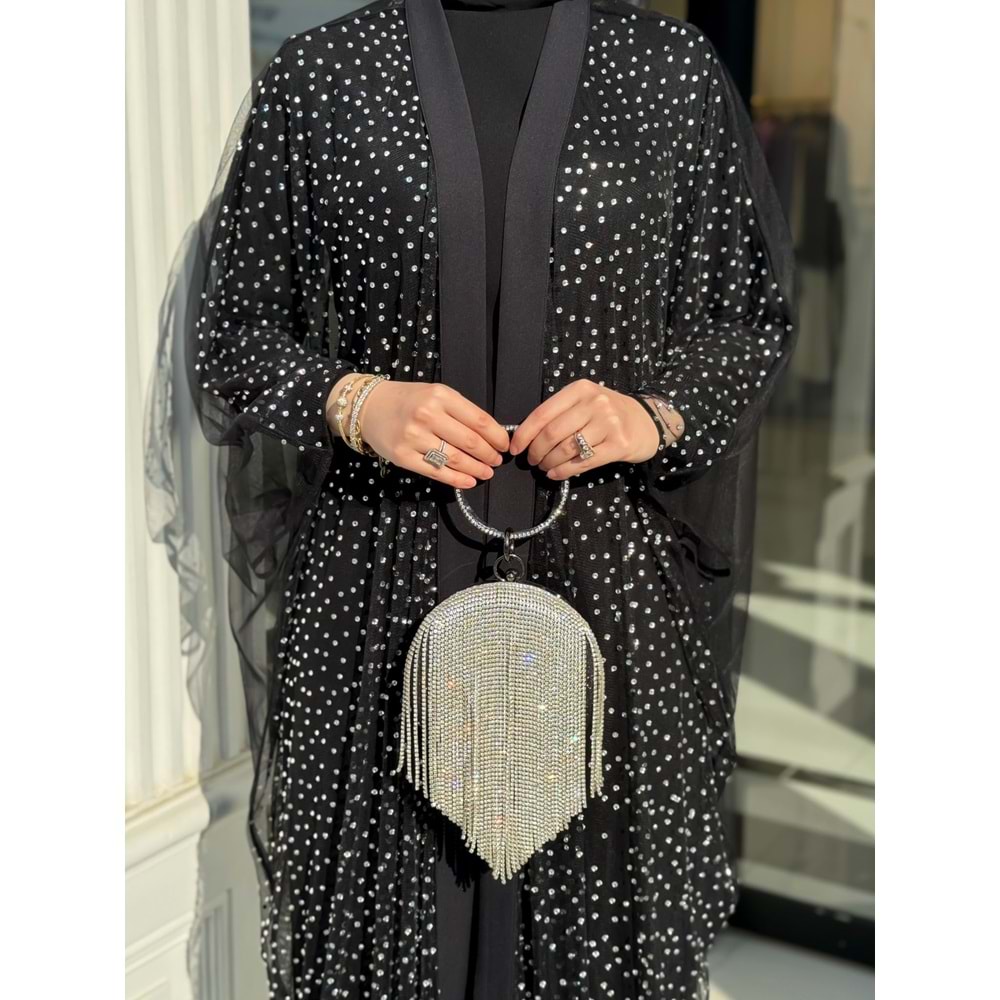 DOLORES TÜL ABAYA SİYAH
