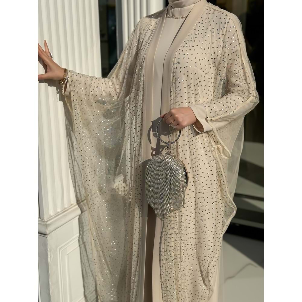 DOLORES TÜL ABAYA BEJ