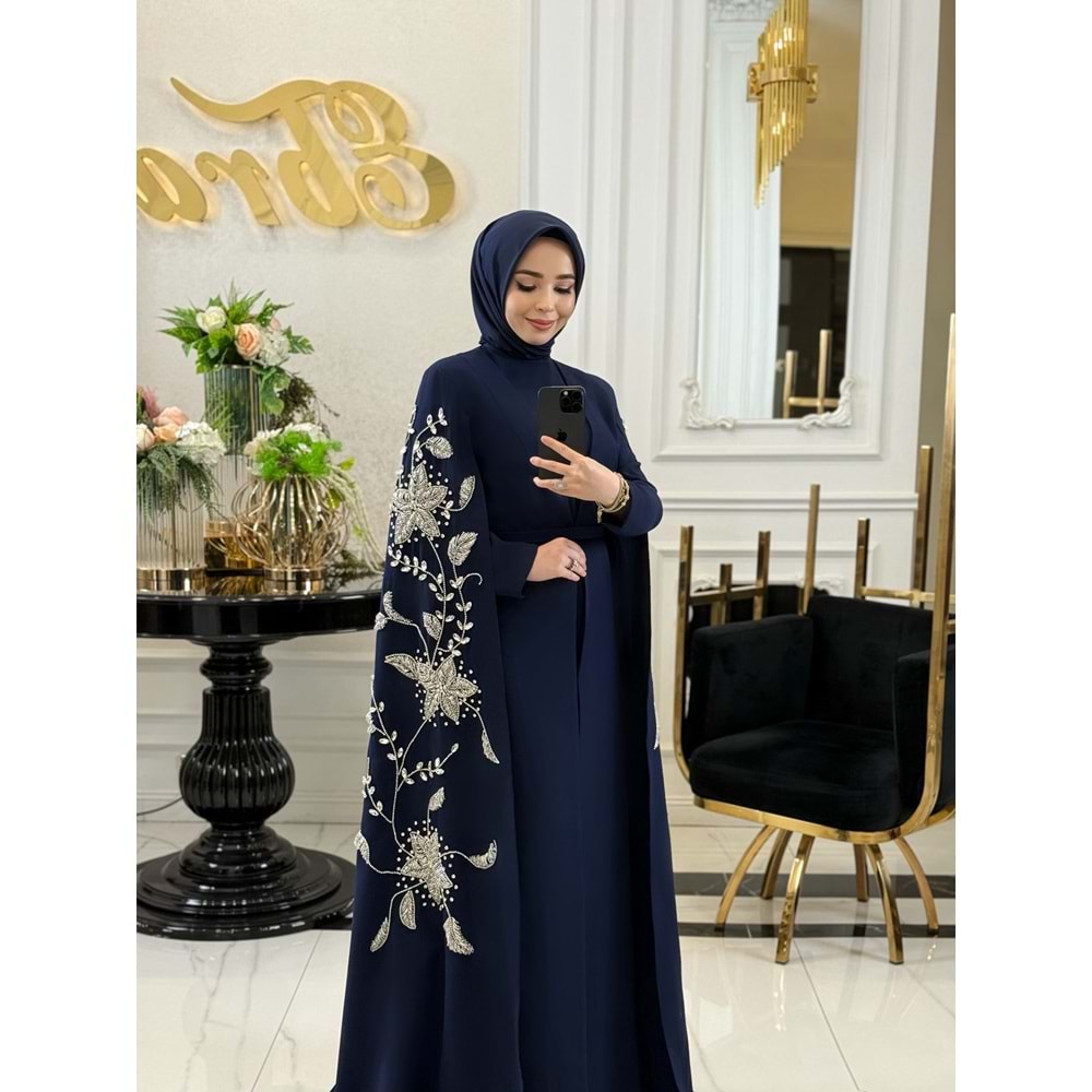 JUMANAH EXCLUSİVE ABAYA LACİVERT