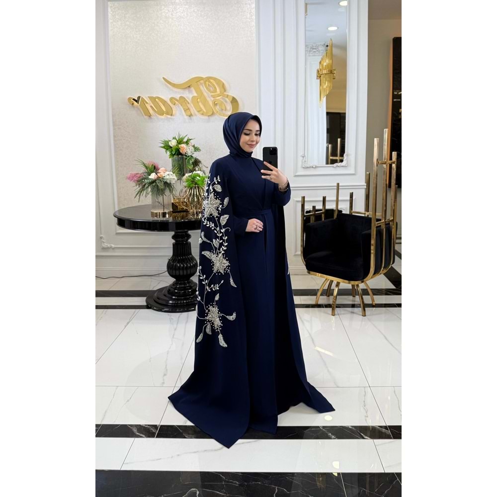 JUMANAH EXCLUSİVE ABAYA LACİVERT