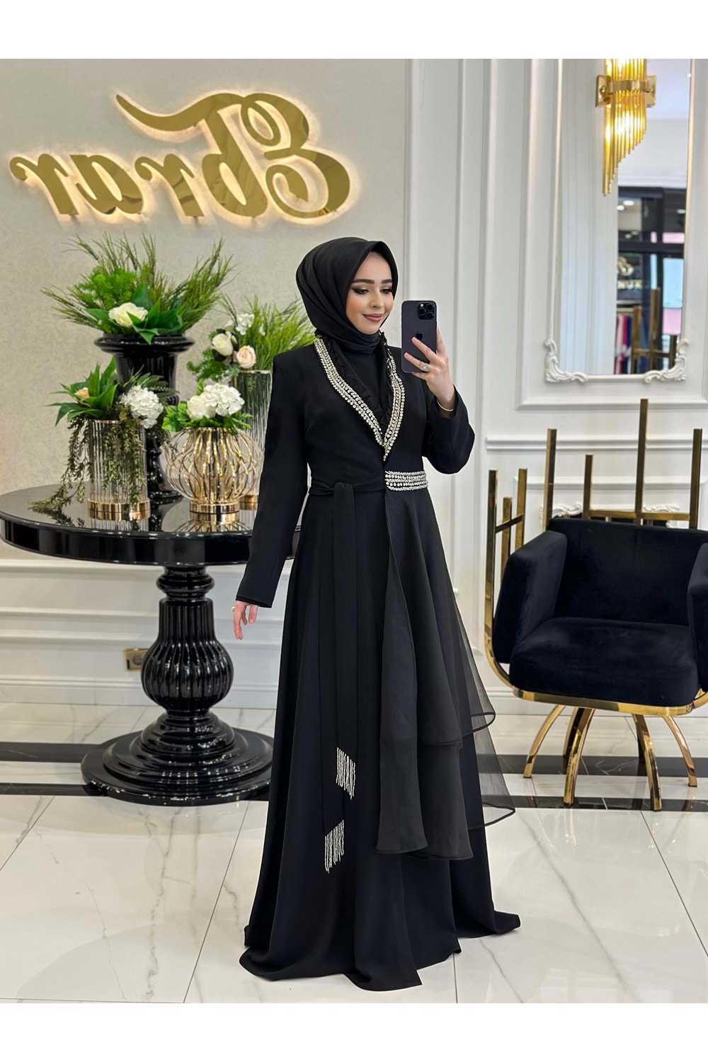 CARNATİON ABAYA - SİYAH - 44