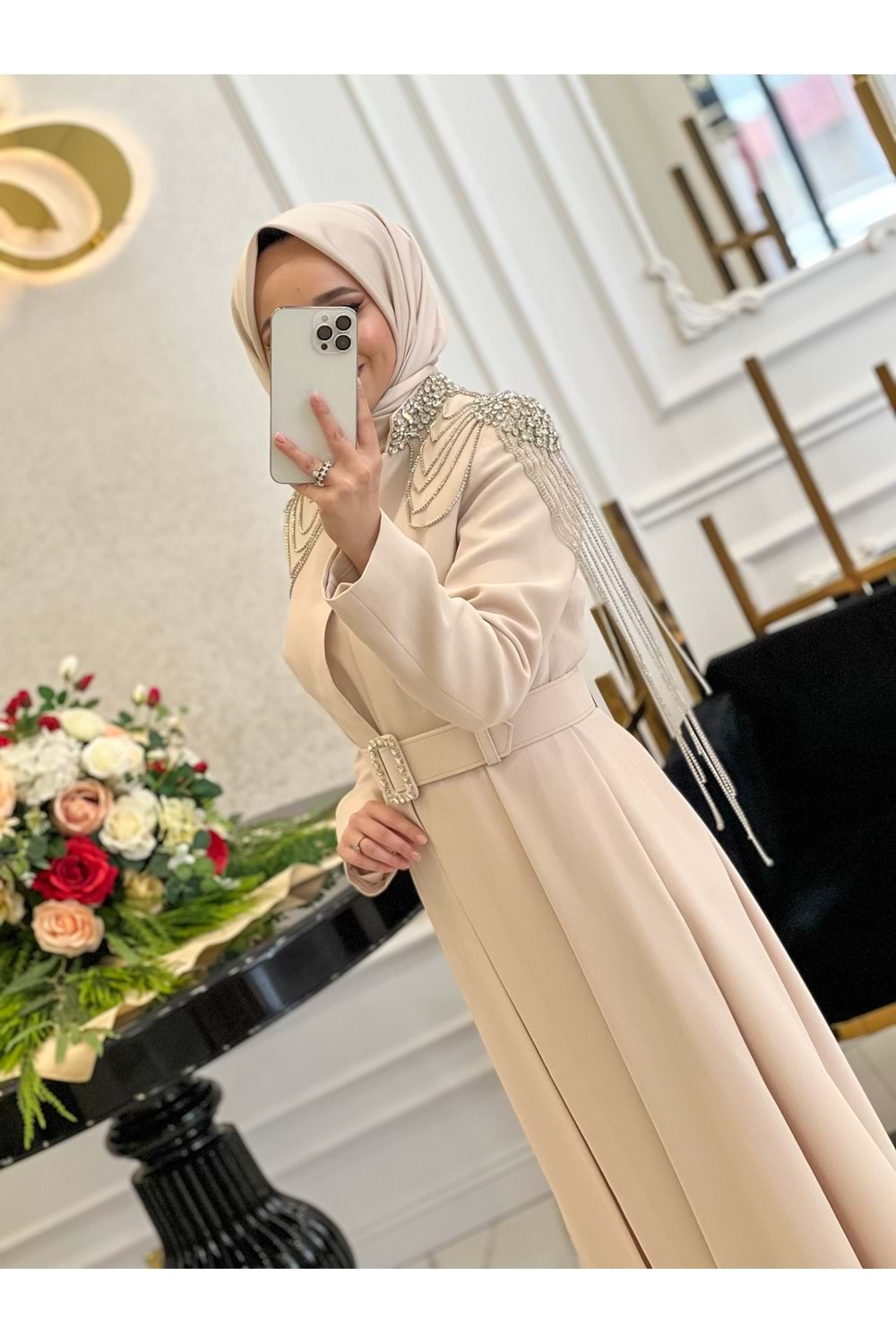 CHRYSANTHEMUM ABAYA - BEJ - 44