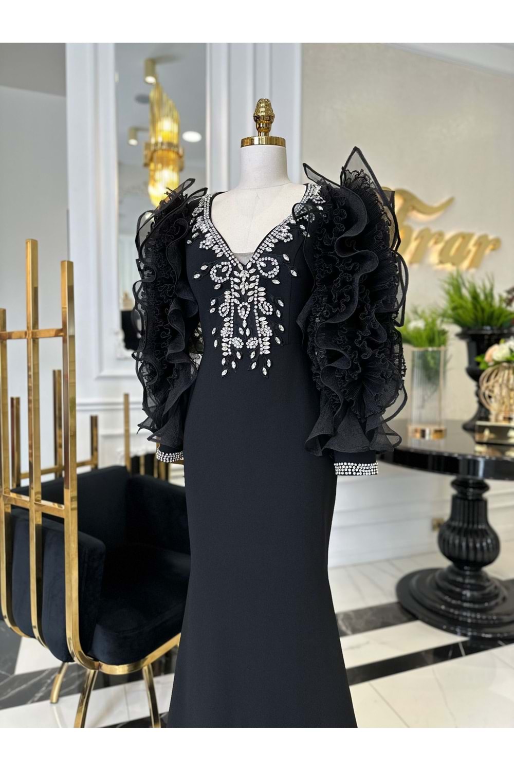 ROSALİE VIP NIGHT DRESS - SİYAH - 42