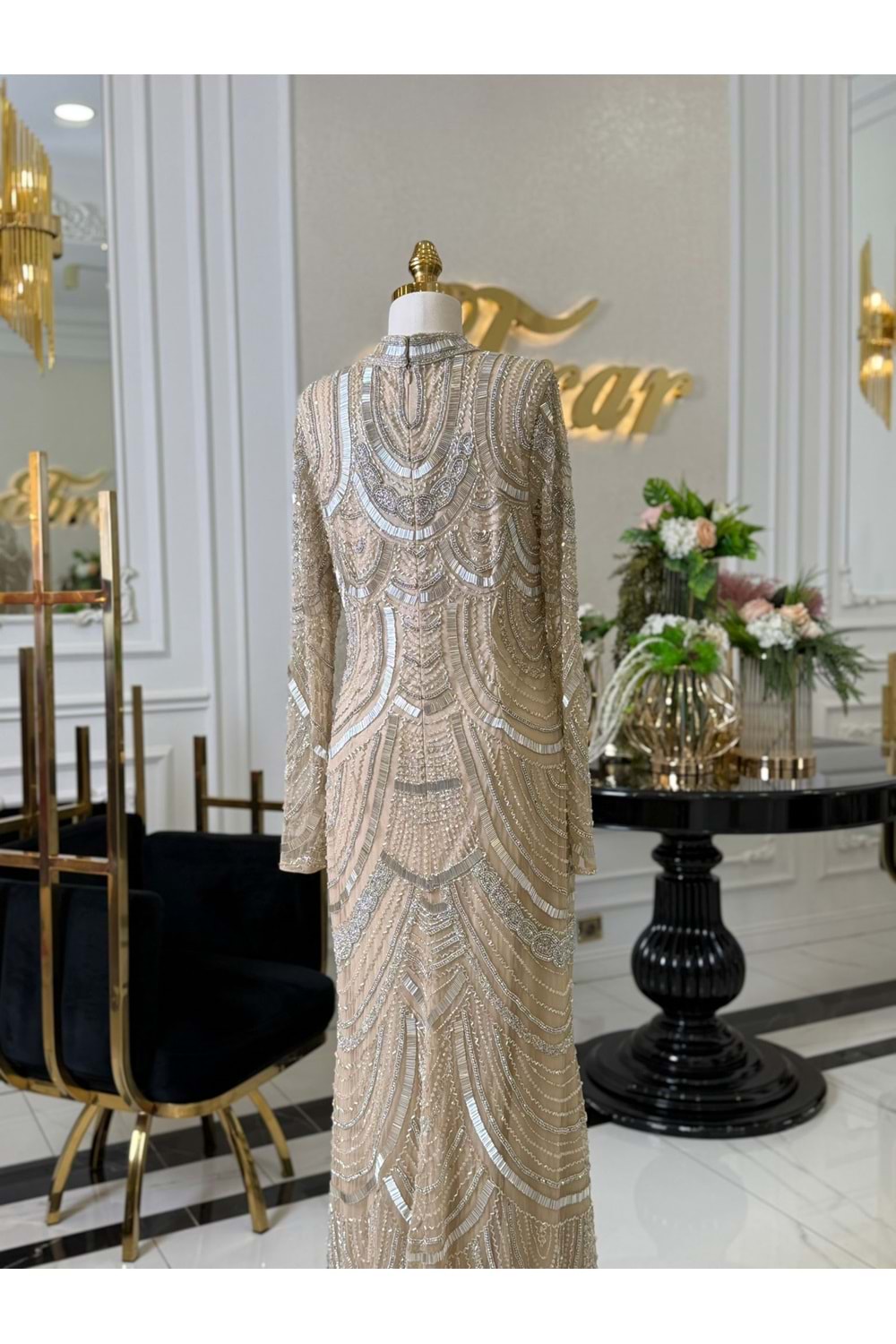DALİA VIP LUX DRESS - BEJ - XL