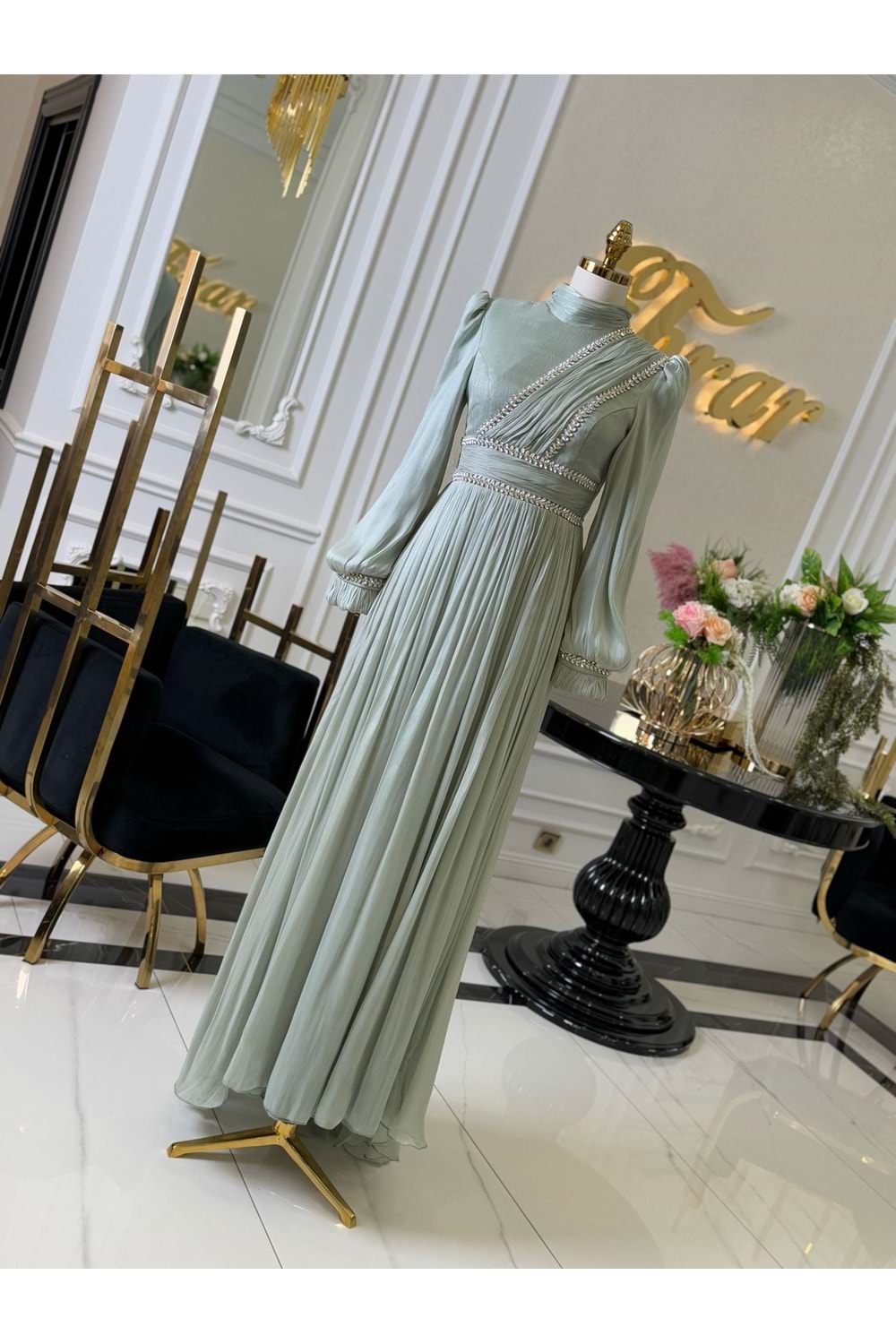 ROMANCE DRESS MİNT YEŞİLİ