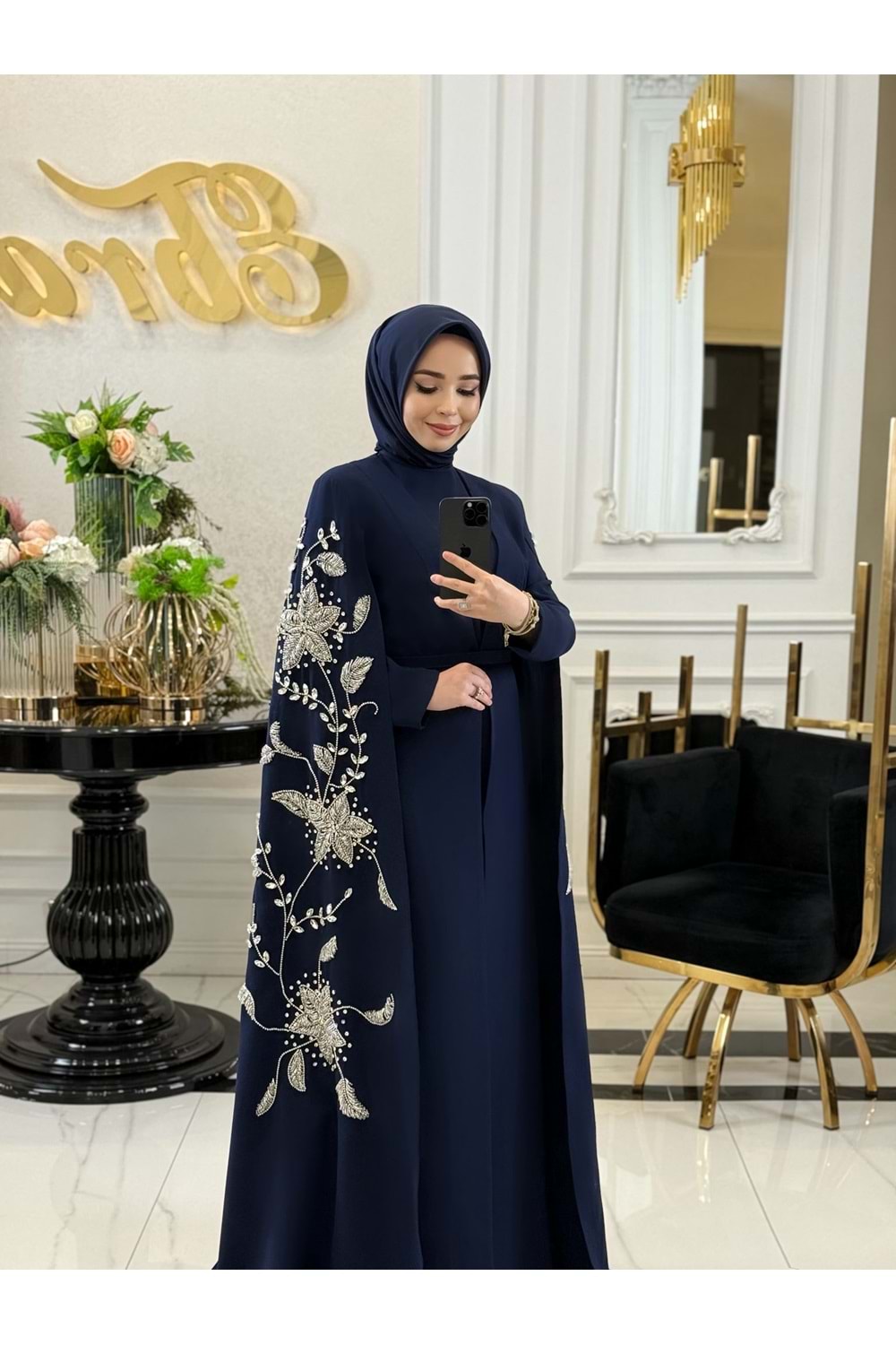 JUMANAH EXCLUSİVE ABAYA LACİVERT