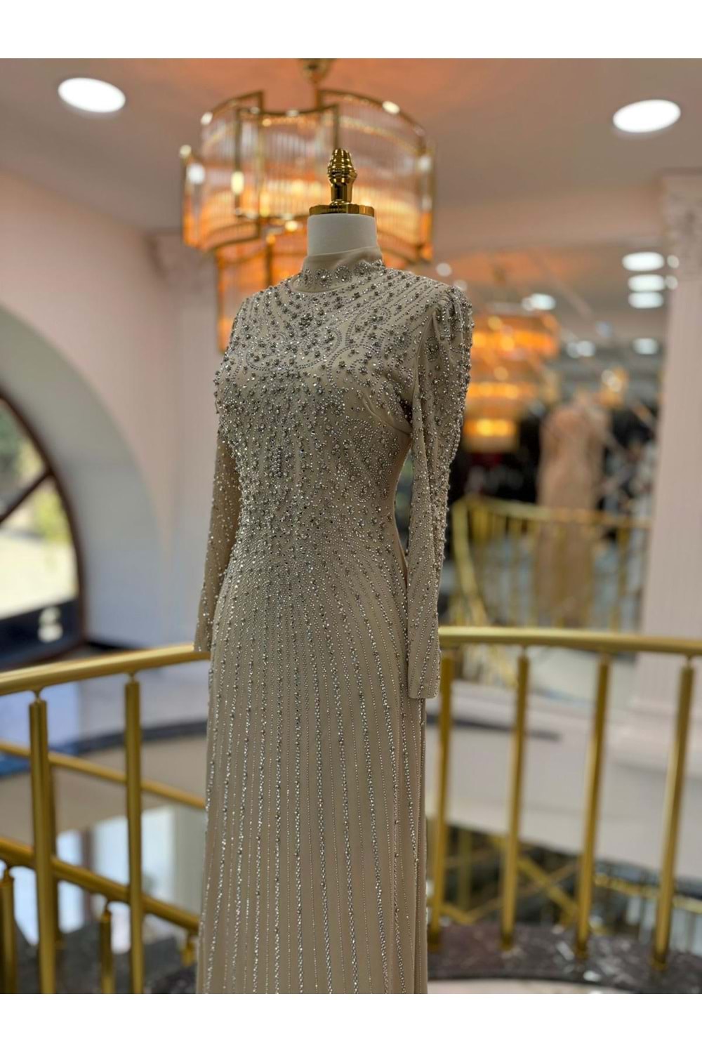 CRİSTAL DRESS BEJ