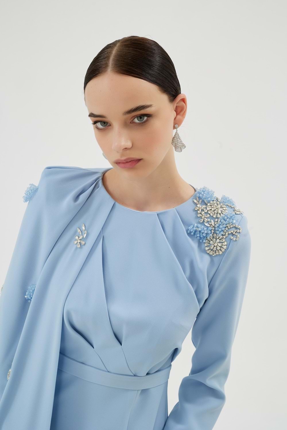 LILIOWY ELBİSE BUZ MAVİ