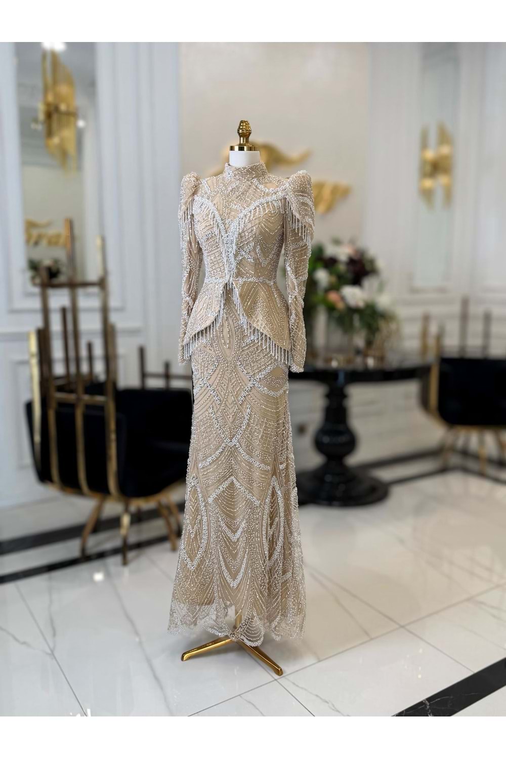 NERA DRESS BEJ