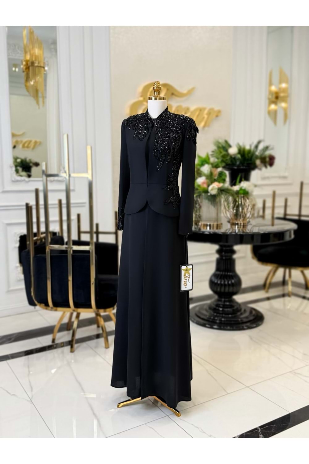 BEVERLEY RARE ABAYA TAKIM SİYAH