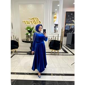 TUBEROSE ELBİSE - SAKS - 44