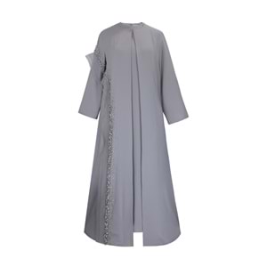 HILLARY ABAYA TAKIM GRİ