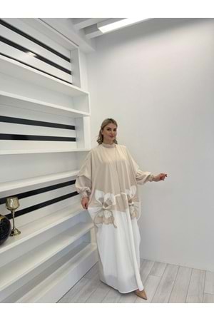 KHLOE EXCLUSIVE ABAYA - BEJ - 48