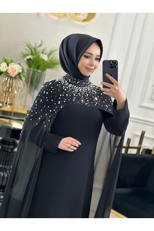 BEESA SİYAH İNCİ ABAYA TAKIM