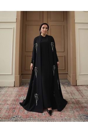 LEDA VIP ABAYA SİYAH