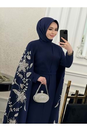 JUMANAH EXCLUSİVE ABAYA LACİVERT