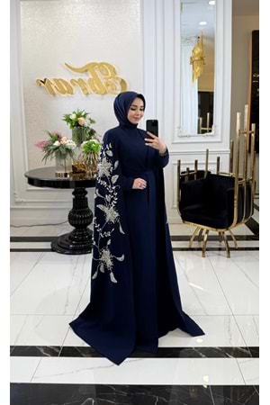 JUMANAH EXCLUSİVE ABAYA LACİVERT