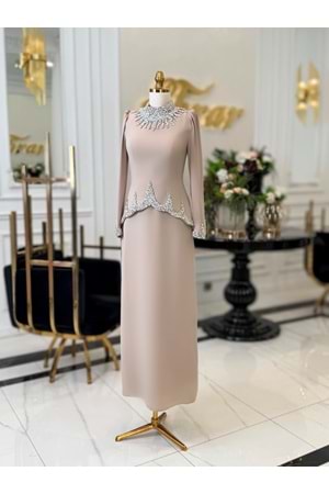 BENSU DRESS BEJ BİG SİZE