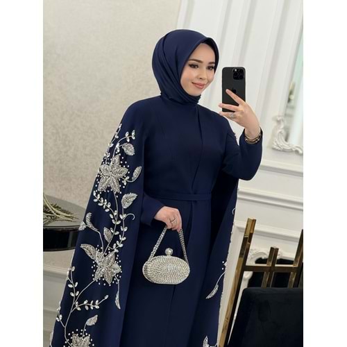 JUMANAH EXCLUSİVE ABAYA LACİVERT