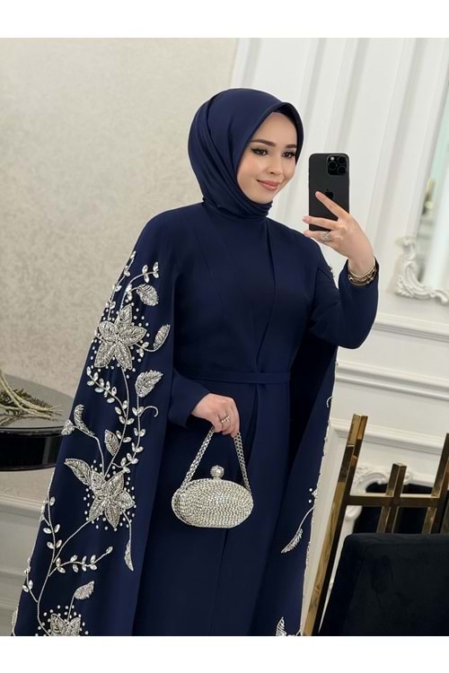 JUMANAH EXCLUSİVE ABAYA LACİVERT