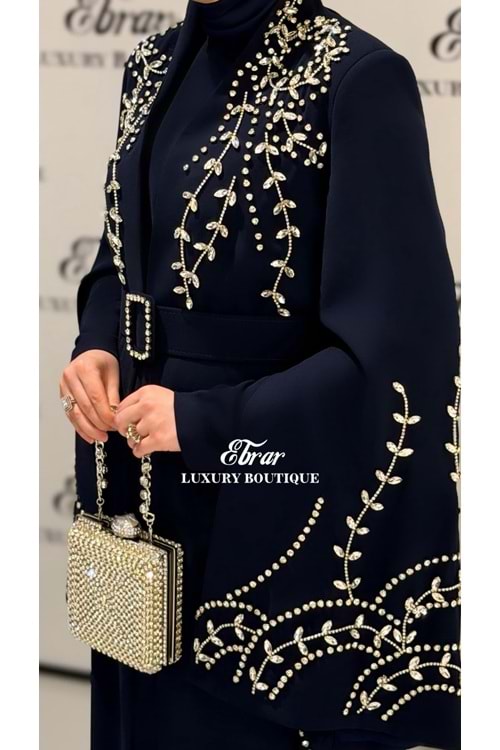 SIYANE VIP ABAYA TAKIM LACİVERT