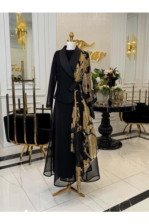 QUİN VIP ABAYA TAKIM SİYAH