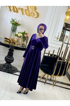 PERUVİAN LİLY ELBİSE - MOR - 38