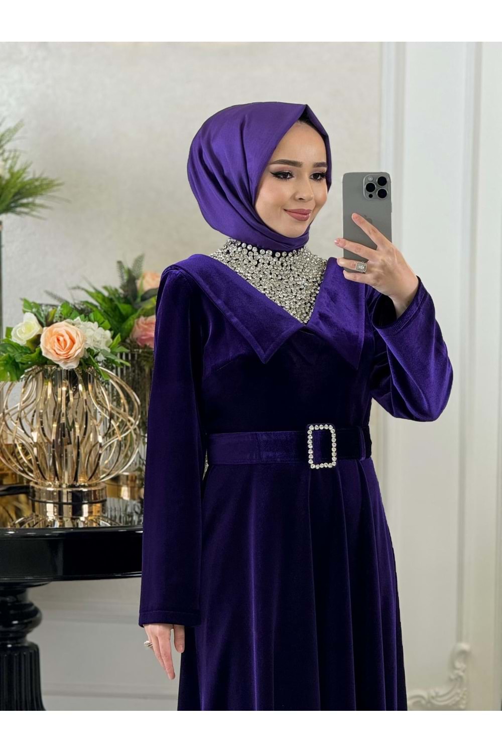 PERUVİAN LİLY ELBİSE - MOR - 44