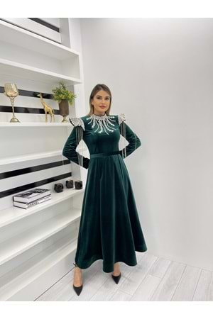 TİGER FLOWER ELBİSE - ZÜMRÜT - 38