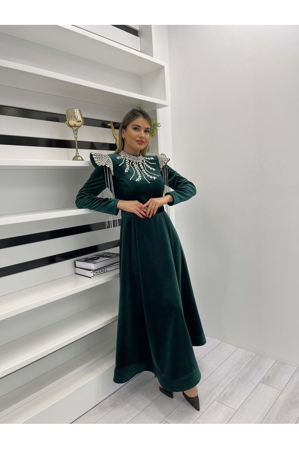 TİGER FLOWER ELBİSE - ZÜMRÜT - 38