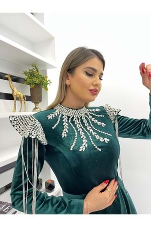 TİGER FLOWER ELBİSE - ZÜMRÜT - 38