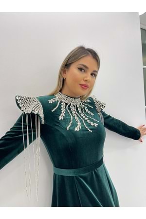 TİGER FLOWER ELBİSE - ZÜMRÜT - 38