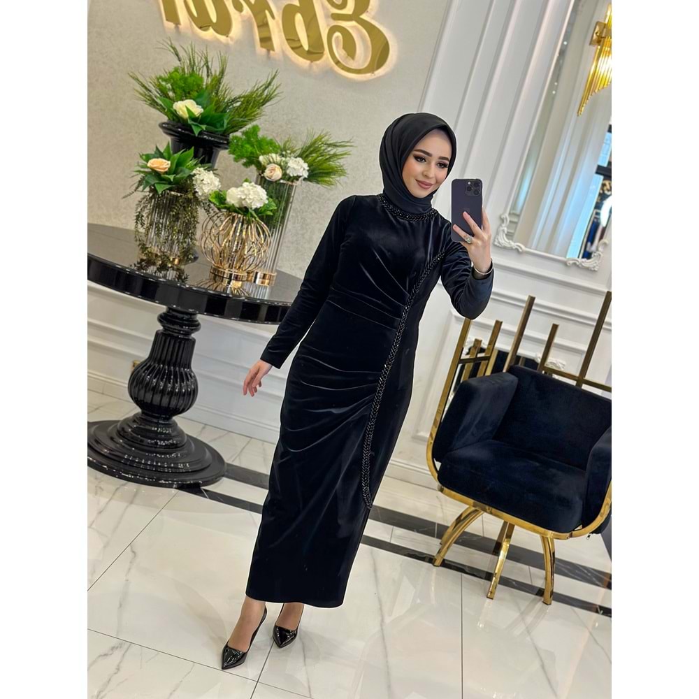 VİOLET ELBİSE - SİYAH - 42