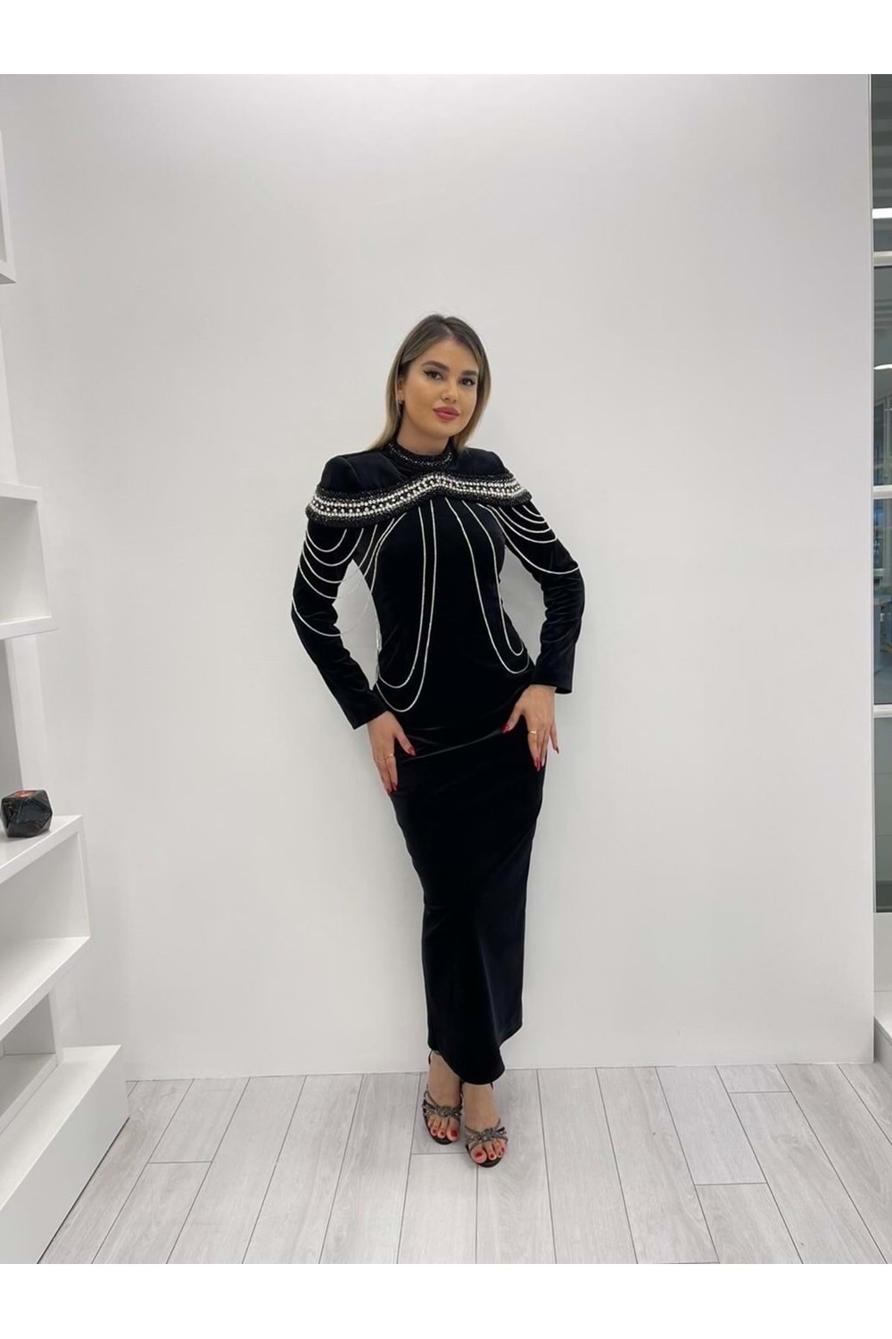 DARİAN EXCLUSİVE ELBİSE - SİYAH - 44