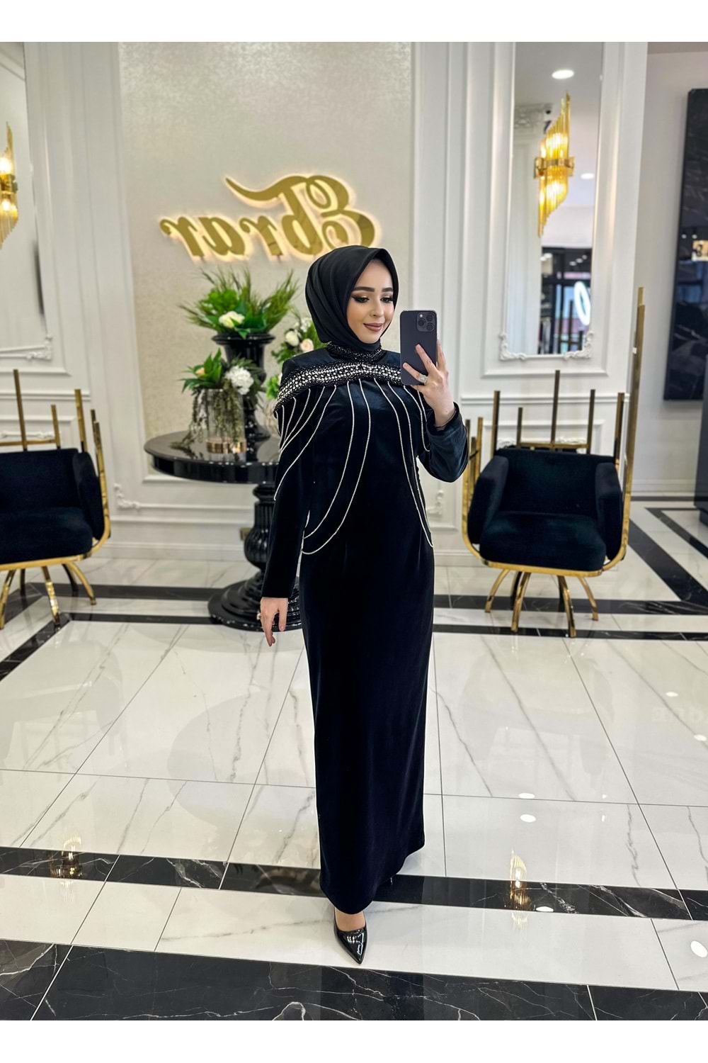 DARİAN EXCLUSİVE ELBİSE - SİYAH - 44