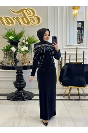 DARİAN EXCLUSİVE ELBİSE - SİYAH - 44