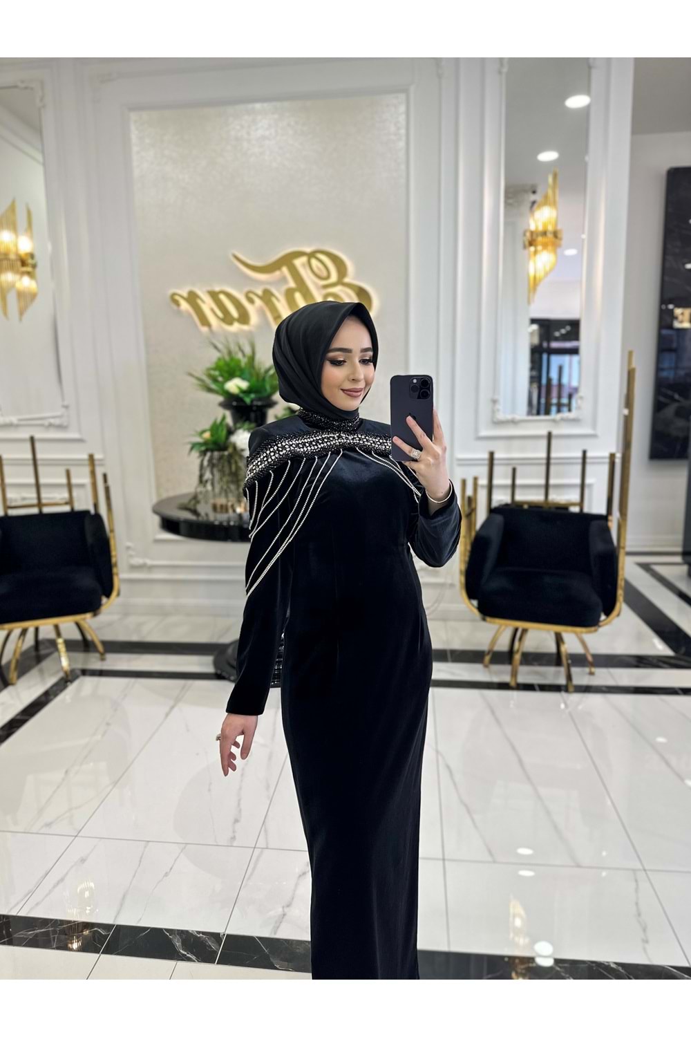 DARİAN EXCLUSİVE ELBİSE - SİYAH - 44