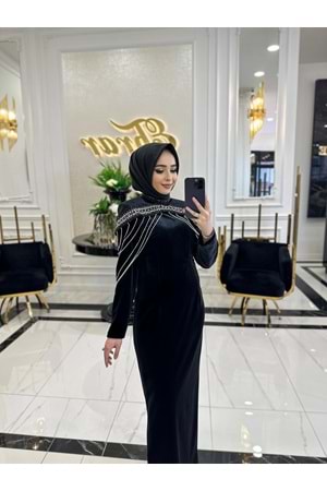 DARİAN EXCLUSİVE ELBİSE - SİYAH - 44