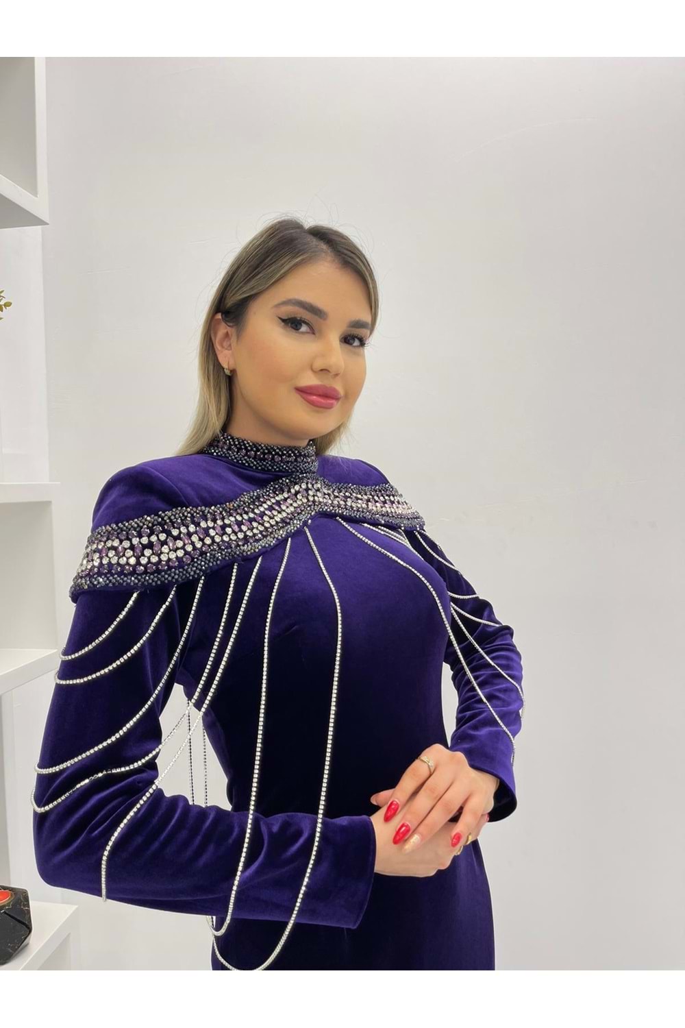 DARİAN EXCLUSİVE ELBİSE - MOR - 44