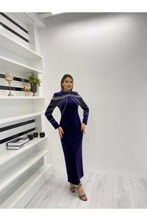 DARİAN EXCLUSİVE ELBİSE - MOR - 44