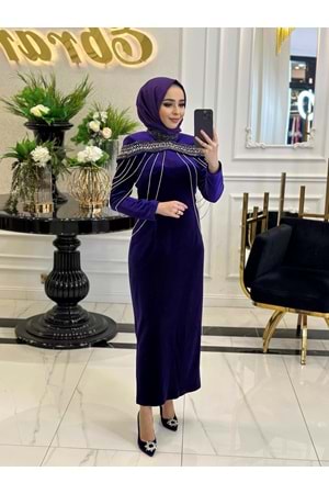 DARİAN EXCLUSİVE ELBİSE - MOR - 44