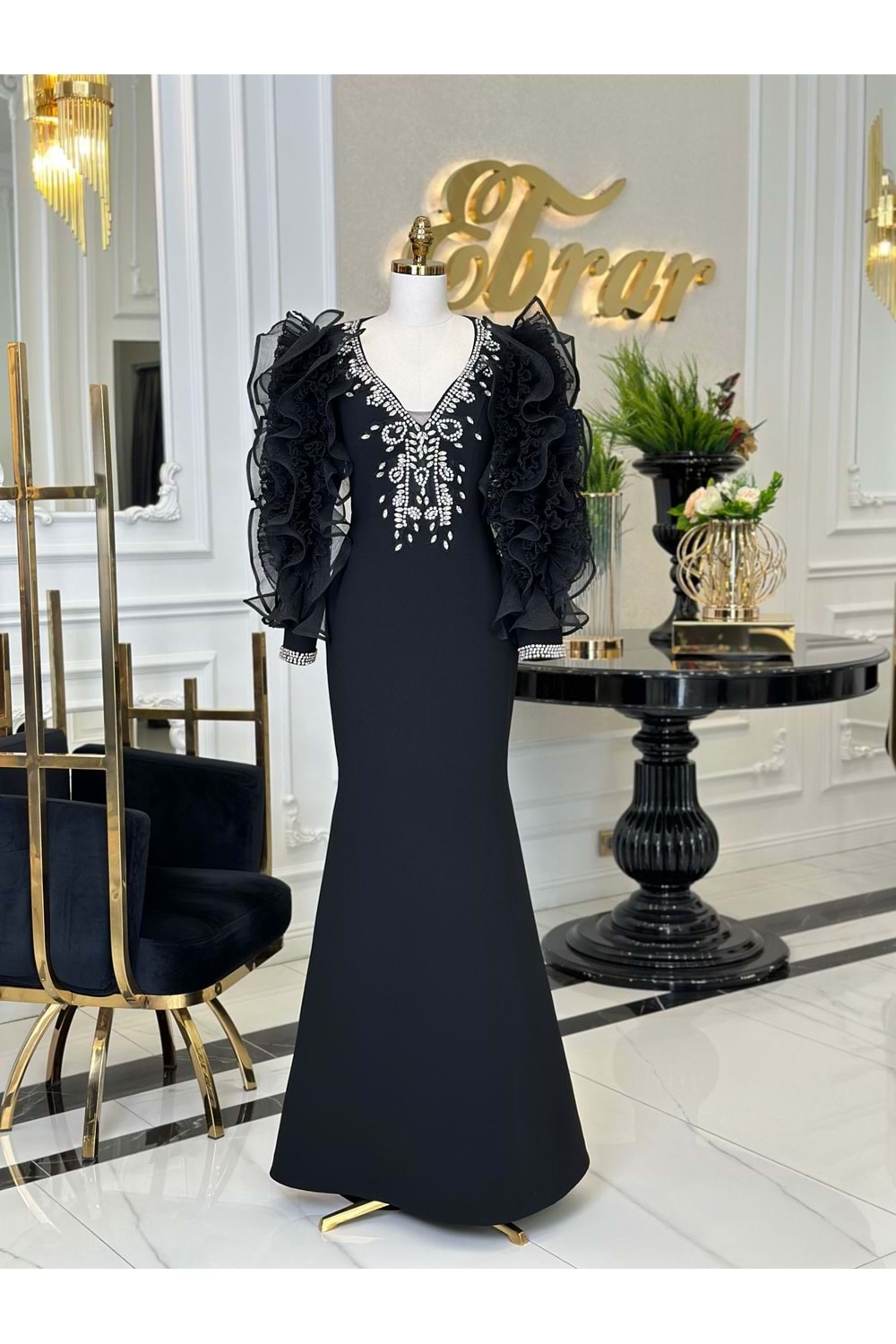 ROSALİE VIP NIGHT DRESS - SİYAH - 42