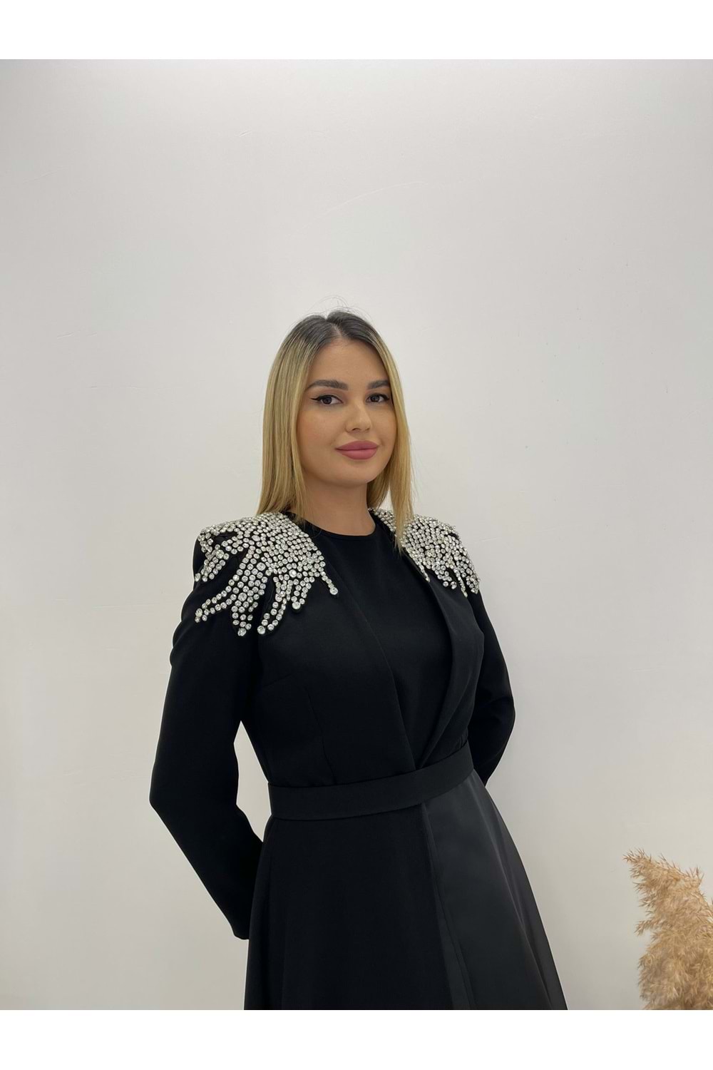 STONE ANGEL VIP ABAYA TAKIM - SİYAH - 38