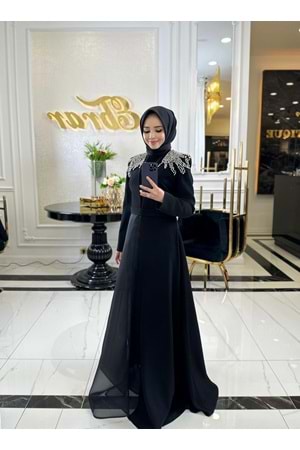 STONE ANGEL VIP ABAYA TAKIM - SİYAH - 38