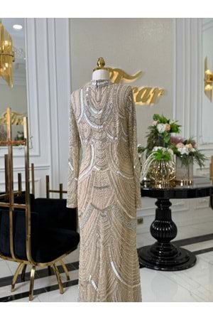 DALİA VIP LUX DRESS - BEJ - XL