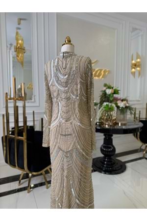DALİA VIP LUX DRESS - BEJ - XL