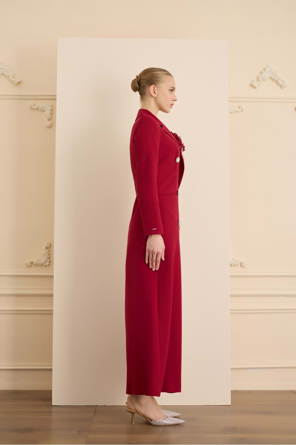 ROSE STONE DRESS BORDO