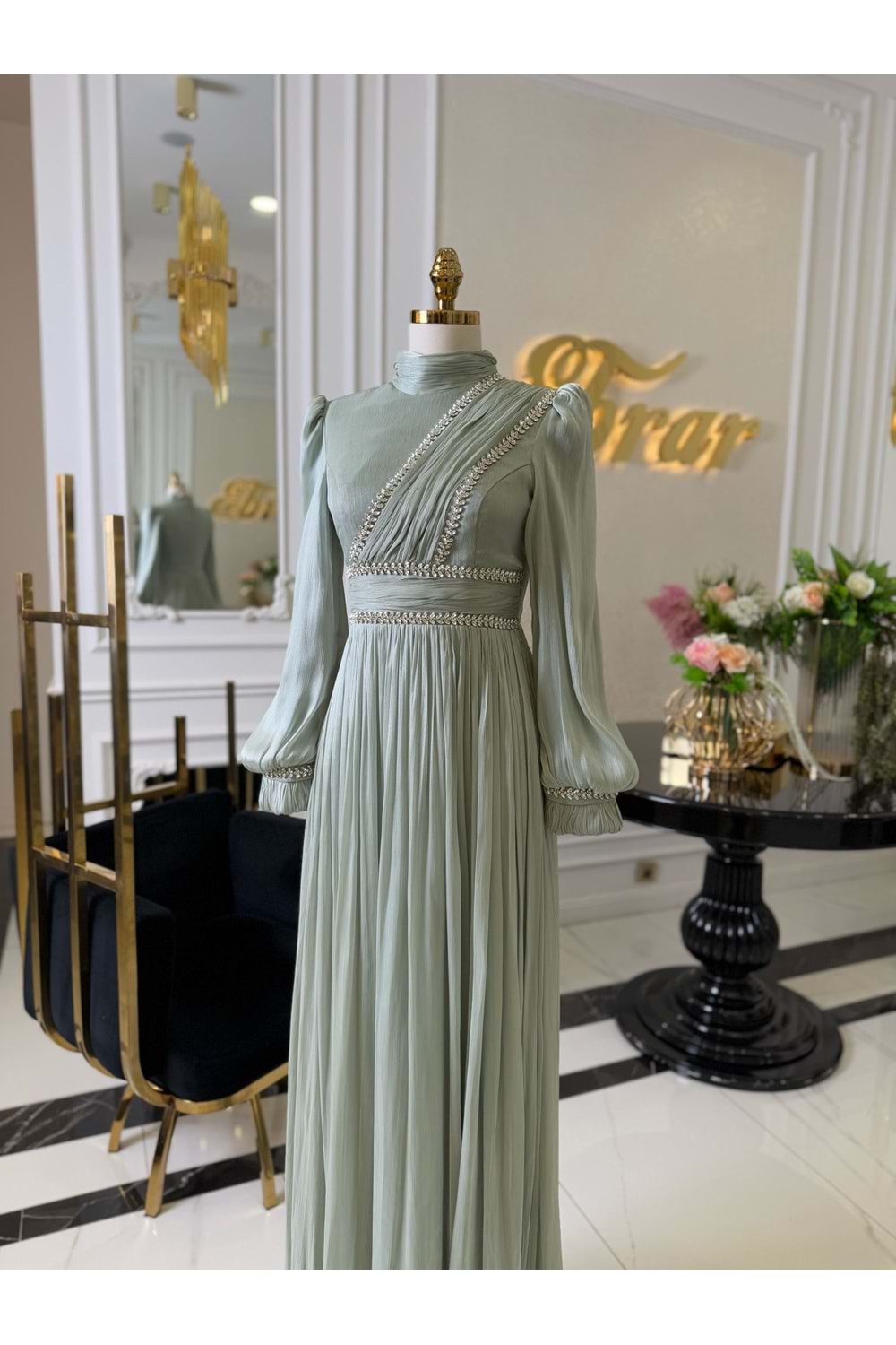 ROMANCE DRESS MİNT YEŞİLİ