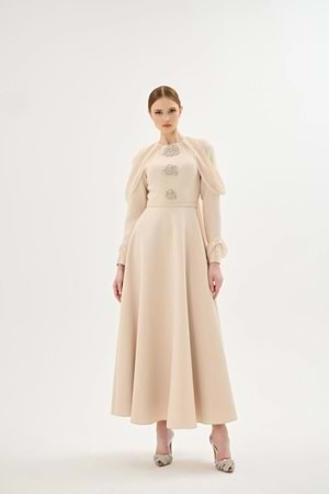 VELORA ELBİSE BEJ